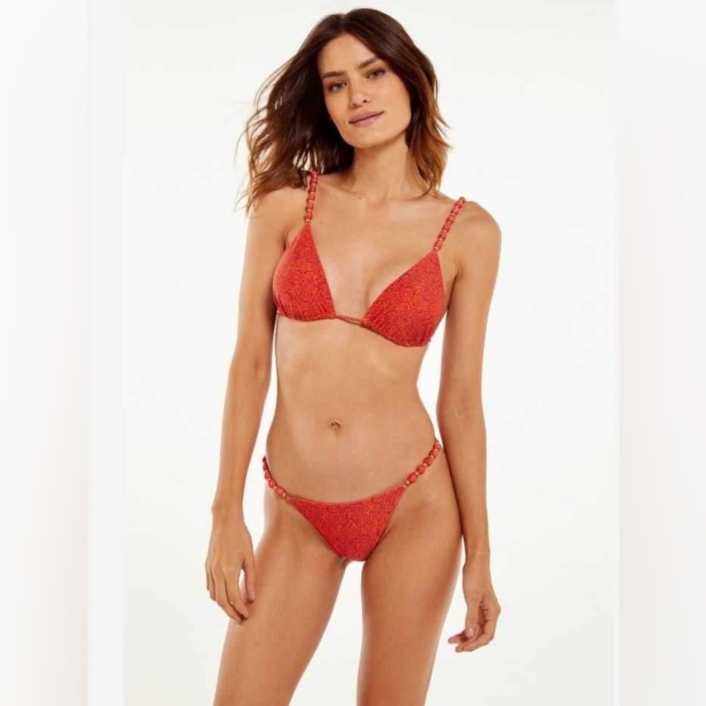 Vix Paula Hermanny Miramas Beads Tri Parallel Bikini Set - Women's size MEDIUM